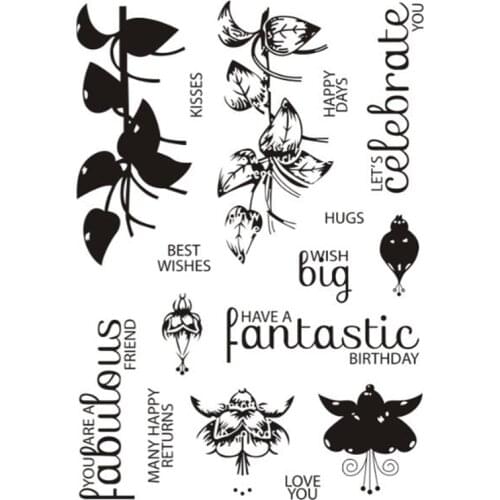 Clear stamps flower layering stamps for card making and scrapbooking birthday card quote stamps