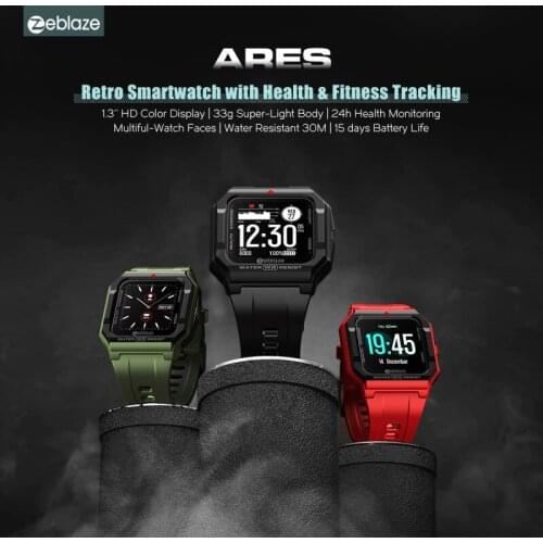 Zeblaze Ares Smart Watch Bluetooth Smartwatch 3 Retro Super-Light Design Heart Rate Tracking Sport Watch Waterproof Men Watch