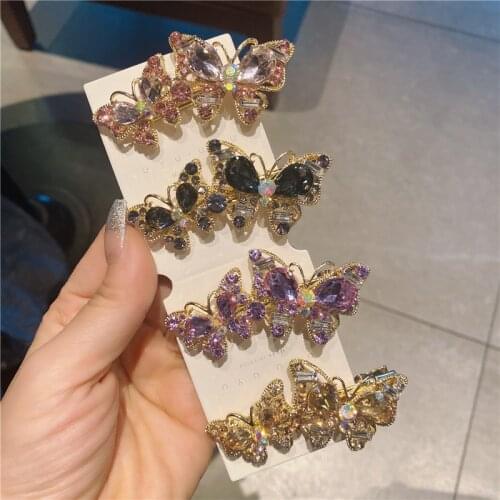 Super Shiny Green Crystal Pearl Hair Clips For Women Hair Accessories Rhinestone Hairpins Bows Flower Diamond Hairgirps Barrette