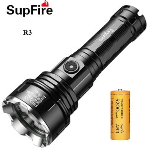 SupFire R3 Super Bright LED Flashlight USB Charging 36W Quad Core P90 Wick Aurora, 5 Modes Hand Lamp Fast Charging