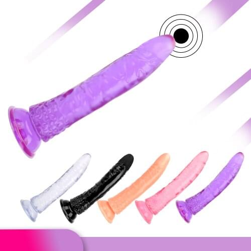 VATINE Strap On Realistic Huge Penis Sex Toys for Woman Anal Dildo Suction Cup Crystal Jelly Dildo Soft Silicone 5 Colors
