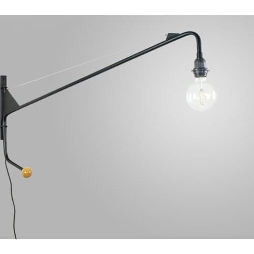 Vintage American Country Wall Lamp Loft designer Jean Prouve Potence Wall Light Long Arm Sconce Bedroom Bedside Lighting