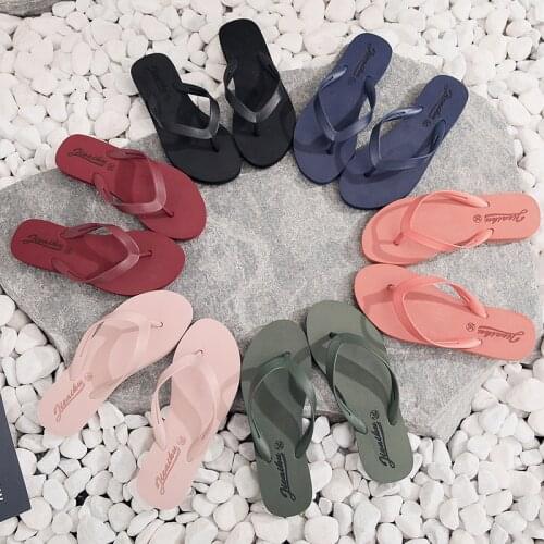 Women Summer Beach Soft Flip-Flops Non-slip Flat Slippers EVA Indoor Slide Sandals Simple Solid Color Unisex Outdoor Slippers