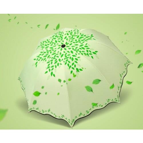 Special Offer Sunny Umbrella Female Small Fresh Creative Personality Goddess Floral Vinyl Folding Sunshade Sun Outdoor Umbrella