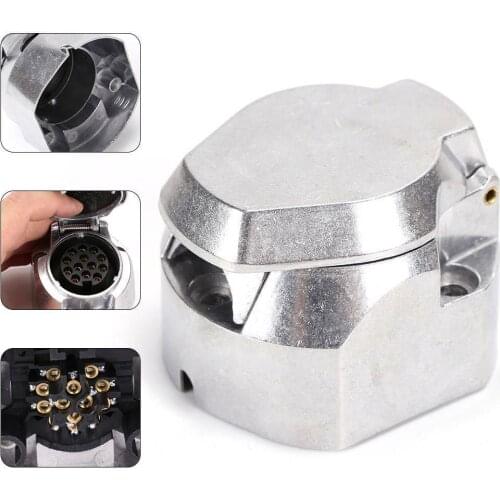 1pc 13-pin 12V Car Trailer Socket Aluminum Durable Euro standard Trailer Socket Seal & Screw Set Trailer Coupling