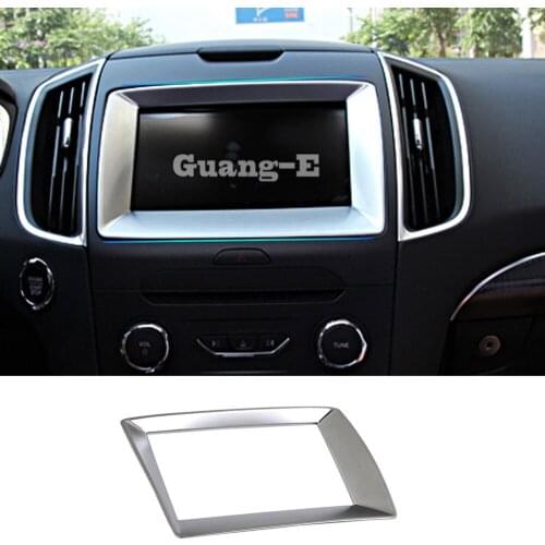 For Ford EDGE 2015 2016 2017 2018 Car styling body Navigation Pannel Central Frame ABS Chrome Matte Cover Sticker hoods 1pcs