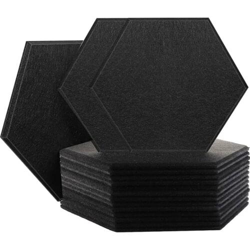 16 Pack Hexagon Acoustic Panels Sound Proof Padding Beveled Edge Sound Panels for Wall Decoration and Acoustic Treatment