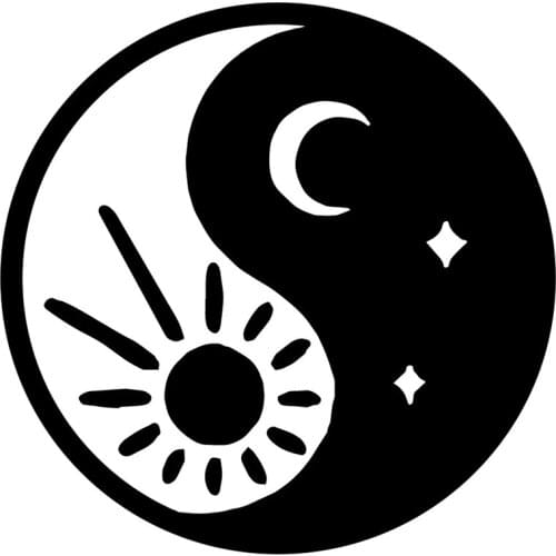 16X16CM Sun And Moon Yin Yang Vinyl Decal Car Sticker Accessories