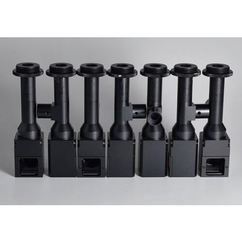 Used original 1X220 coaxial telecentric lens with 90 degree corner prism