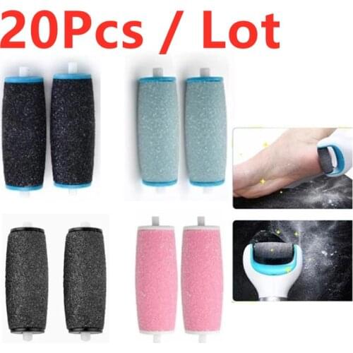20pc 4 colors NEW ARRIVE Foot care tool Heads Pedi Hard Skin Remover Refills Replacement Rollers For Scholls File Feet care Tool