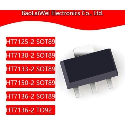 20pcs HT7125-2 HT7130-2 HT7133-2 HT7136-2 HT7150-2 3SOT89 TO92 chip Electronic Components Integrated Circuits voltage regulator