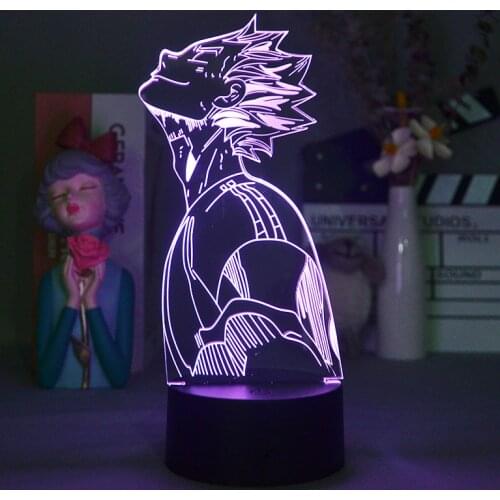 3D Anime Haikyuu Figure Kōtarō Bokuto Lamp Cartoon Home Decor Birthday Kids Gift Manga Fans Must Have LED Table Night Light