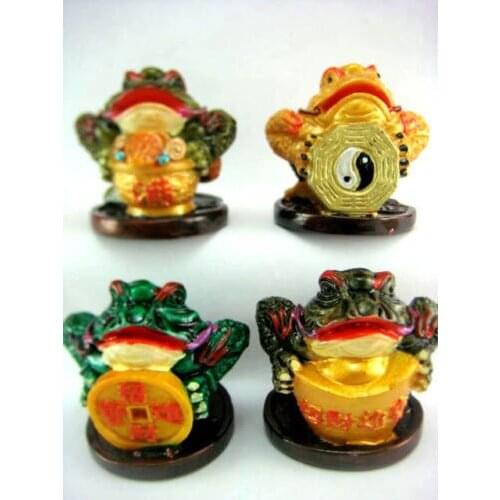 4PCS/set Feng Shui Three Legged Money Frog Wealth Enhance