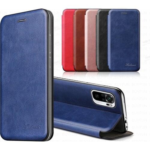 Leather Magnetic Flip Case For Xiaomi Redmi Note 10 Pro Silicone frame Phone Covers Redme Note10 10Pro Stand Wallet Book Coque