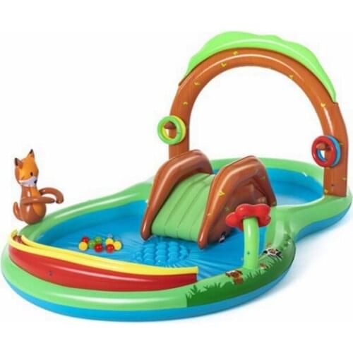 2.95*1.99*1.30m Kids Yard Garden Lawn Large Inflatable Forest Spray Water Splash Play Pool with Slide