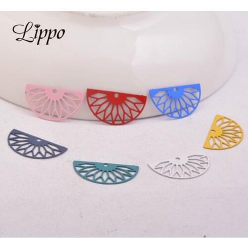 100pcs AC10547 10*19mm Brass Feather Charms Matte Red Green Purple Pendant Jewelry Filigree Earrings Findings