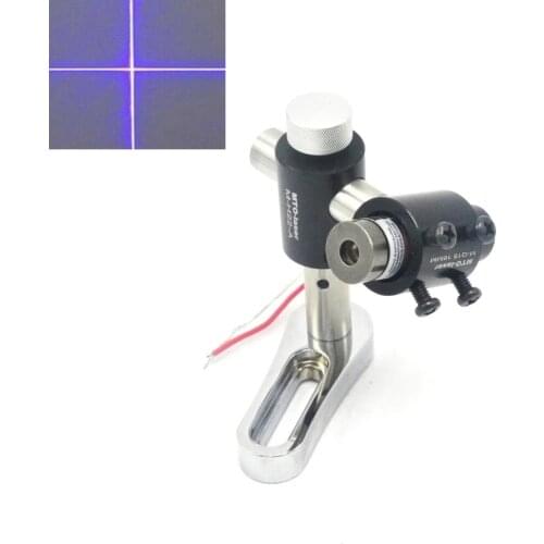 Cross Beam Focusable 405nm 50mw Violet Blue Laser Locator Module 14.5x45mm Lazer 3V-6V w 2-axis Bracket Holder