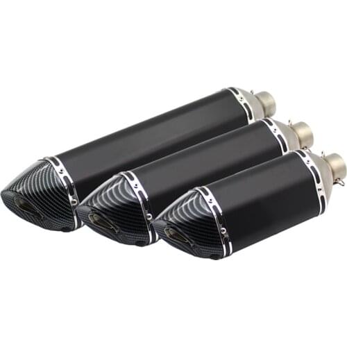 570mm/470mm/370mm Inlet 51mm Motorcycle Exhaust Pipe Muffler Motorbike Muffler Escape Moto Universal for Tmax R25 R3 MT09 etc