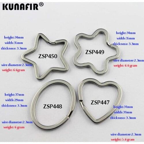 Strange shape stainless steel key-ring Key Chain jewelry Split Key Rings DIY accessories parts 20pcs