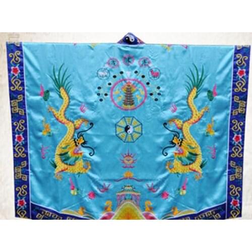 8colors white/blue/black/red Taoist Embroidered Dragon cassock uniform Taoism clothing Ssangyong suits robe