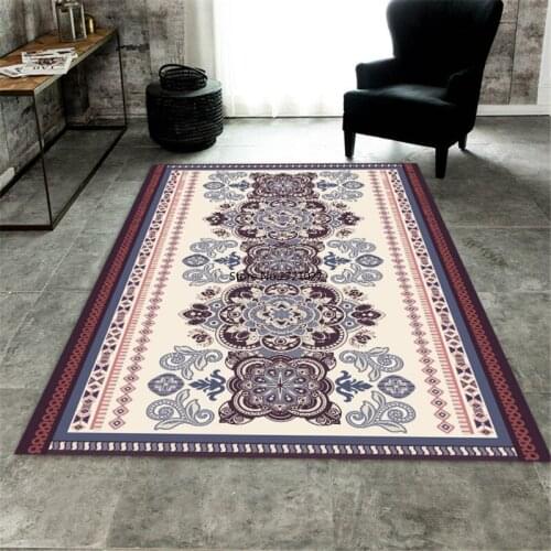 Europe Style Retro Bohemia Carpet Living Room Classical Floral Area Rug Washable Floor Mat Carpet Beside Table Chair Bedroom Rug