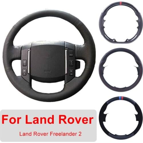 DIY Leather Car Steering Wheel Cover For Land Rover Freelander 2 2007-2012 Auto Interior Customized Steering Wheel Wrap