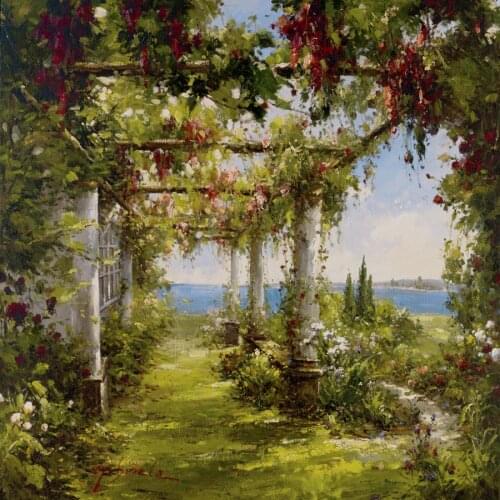 Beautiful oil painting Landscapes Juliets GardenHand painted canvas artwork for dinning room