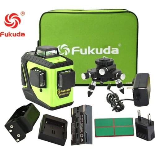 Fukuda 12Lines 3D MW-93T Laser Level Self-Leveling 360 Horizontal And Vertical Cross Super Powerful GREEN/RED Laser Beam/Stand
