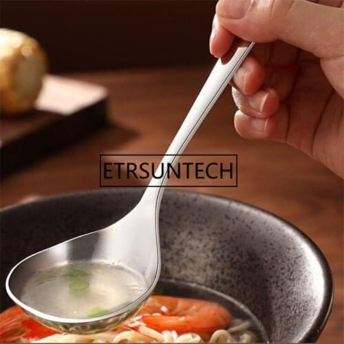 50pcs Stainless Steel Soup Spoon Korean Cuisine Hot Pot Spoon Cookware Rice Dinner Kitchen Spoon Tableware