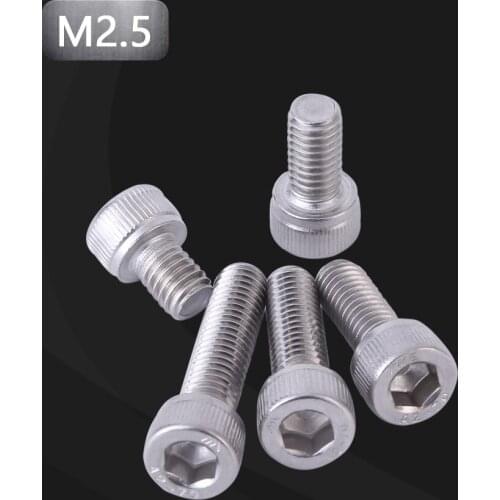 M2 M2.5 M3 M4 M5 M6 Hexagon Hex Socket Cup Head Screw Allen Bolt Screws 304 Stainless Stee