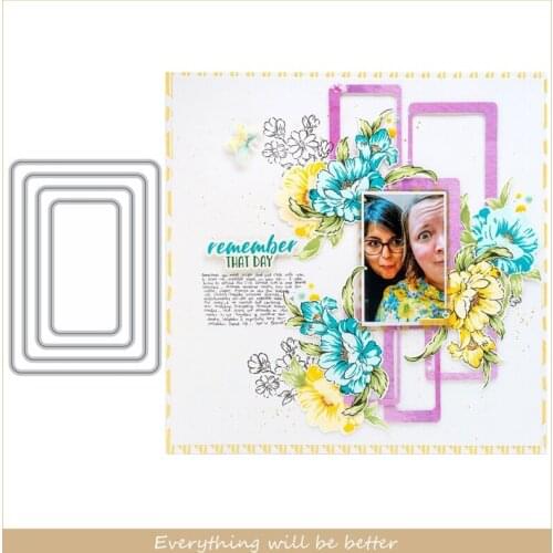 Metal Cutting Dies Square Rectangle Basic Border Frame Layered Stencils Die Cut Scrapbook Craft DIY Handmade Male Cards New 2020