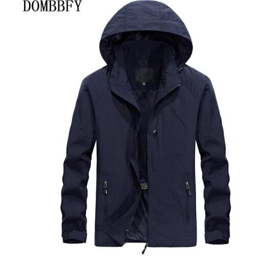 Mens Waterproof Military Jacket Spring Autumn Men Casual Windbreaker Jackets Mens Breathable Hooded Outdoor Sports Coats 5XL