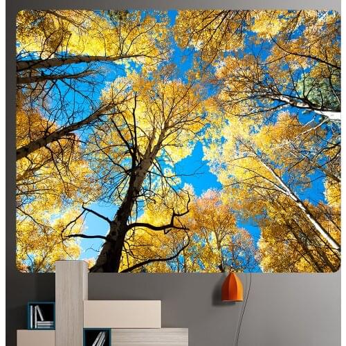 Autumn forest landscape home decoration art tapestry hippie bohemian decoration wall hanging psychedelic scene tapestry sheets