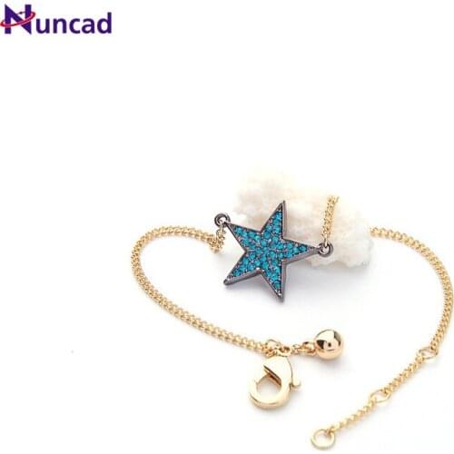2018 new Star Shaped Bracelets Vintage Silver Girls Beautiful Chain personal style Bracelets Bangles For Party with easy hook