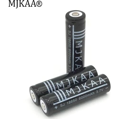 MJKAA Oringinal 4pcs 3.7V 6000mAh Rechargeable 18650 Lithium Li-ion Battery for LED Flashlight Laser Pen Headlight