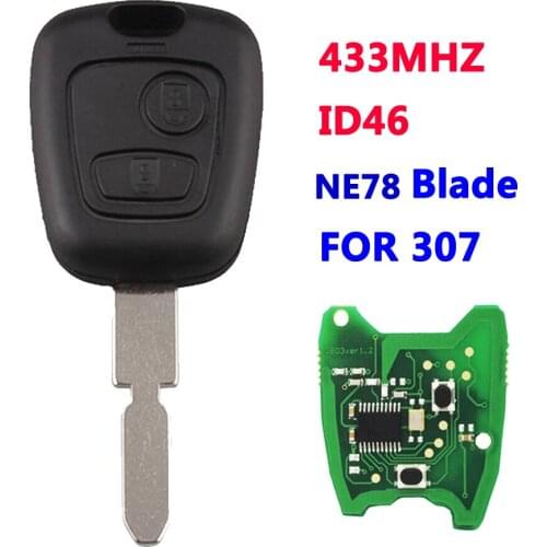 XNRKEY 2 Button Remote Key For Peugeot Citroen 307 NE78 Blade