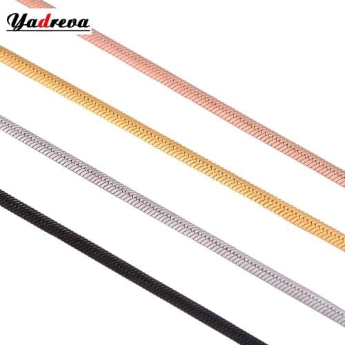 Width 2mm Stainless Steel Flat Snake Chain Necklace Waterproof Jewelry Various Lengt High Quality