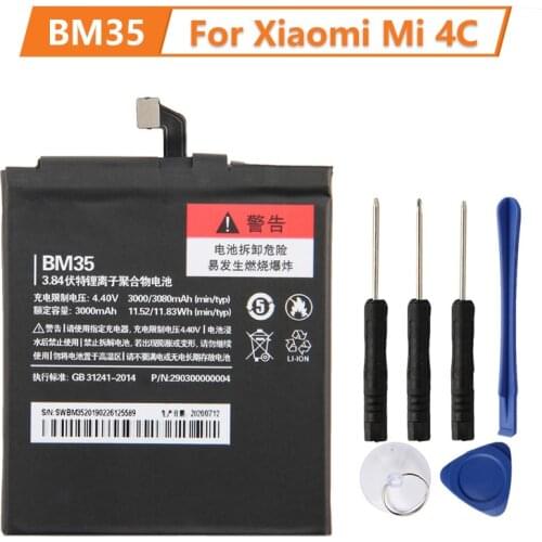 Replacement Battery BM35 For Xiaomi Mi 4C Mi4c 100% New Phone Battery 3080mAh
