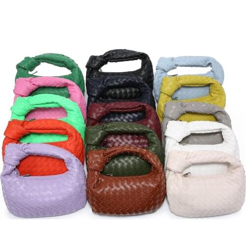 PU Woven Bags Crossbody Hobo Knotted Handle Casual Handbag Dumpling handbag Tote