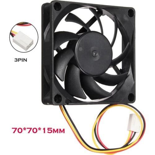 Silent Cooling Case Fan cpu cooler 70mm 12v Fans housing for pc radiator for leds 3pin pwm fan Cooling Computer Fans Wholesale