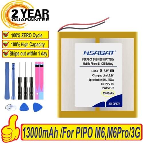 Top Brand 100% New 13000mAh Battery for PIPO M6,M6Pro ,M6Pro 3G ,Freelander PD800 Tablet PC 37125130 Batteries