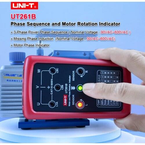 UNI-T UT261B Phase Sequence and Motor Rotation Indicatiors Phase Sequence Missing Phase Motor Rotation