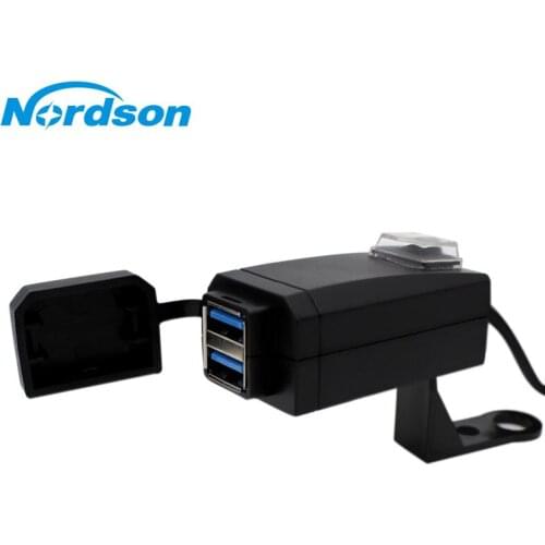 Nordson Universal 12V Waterproof Motorcycle Charger Moto equipment Dual USB Port Change Power Supply Adapter for Phone Mobile
