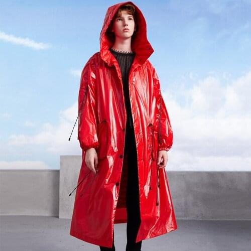 Winter 2020 new fashion brand loose long fashion light lighthooded bright face down jacket for women