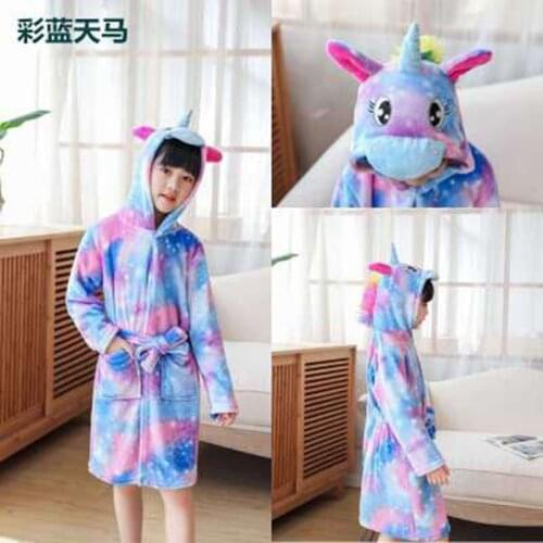 New Girls Animal Bathrobe Children Sleepwear Homewear Baby Beach Towels Unicorn Kigurumi Bath Robes Kids Clothes Boys Nightwear