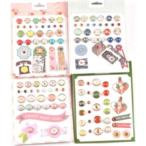 1 Set(about 25Pcs) Round Brads Brad DIY Scrapbooking Embellishments Fastener Accessories Metal Crafts Home Christmas Decor C2242