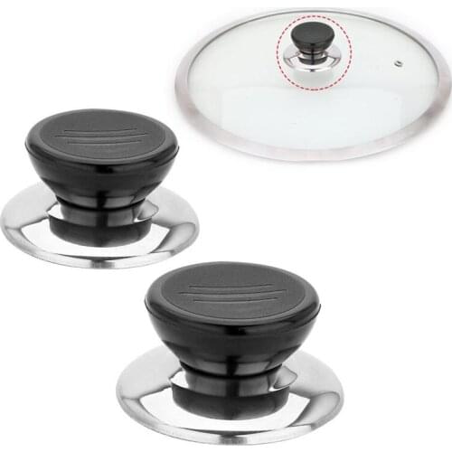 2 Pcs Universal Kitchen Cookware Replacement Utensil Pot Pan Lid Cover Circular Holding Knob Screw Handle
