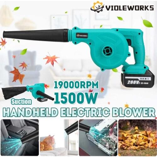 2 In 1 Cordless Air Blower 19000R/Min 288V 1500W Electric Suction & Blowing Leaf Dust Collector Cleaner For Makita Battery 18V