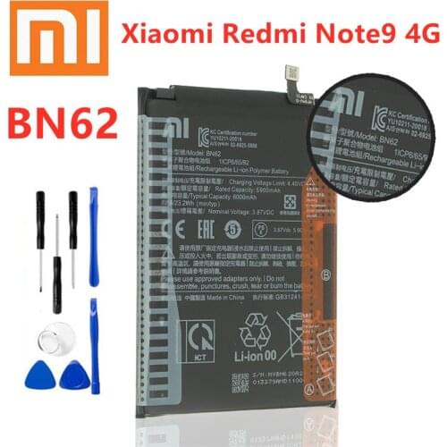 For Xiaomi Redmi Note9 4G POCO M3 XiaoMi New Original Battery BN62 6000mAh High Quality Battery + Free Tools