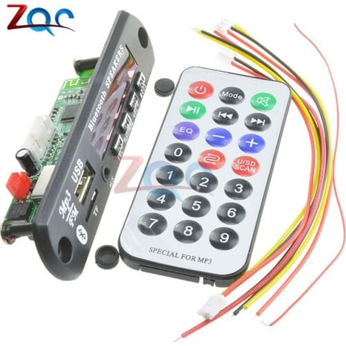 7-12V Car Bluetooth MP3 Decoder Board Decoding Player Module Support FM Radio USB/TF LCD Screen Remote Controller